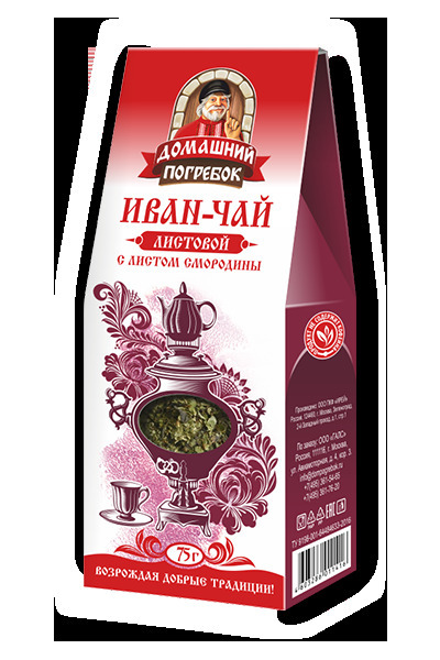 Иван-Чай "Домашний погребок" листовой с листом смородины, 75гр+
