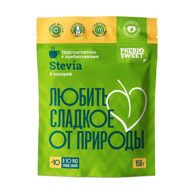 Подсластитель  ПРЕБИОСВИТ Стевия 150гр /30 /24 мес