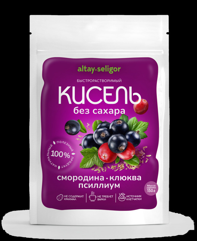 Кисель без сахара "Смородина Клюква", 150 гр